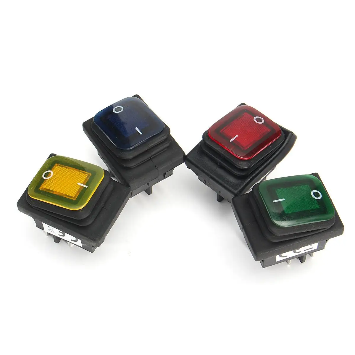 

Car LED On-off Rocker Switch Panel 12V 4Pin Rocker Lock Switch Waterproof Push Button Mini Switch Universal For All 12V Vehicle