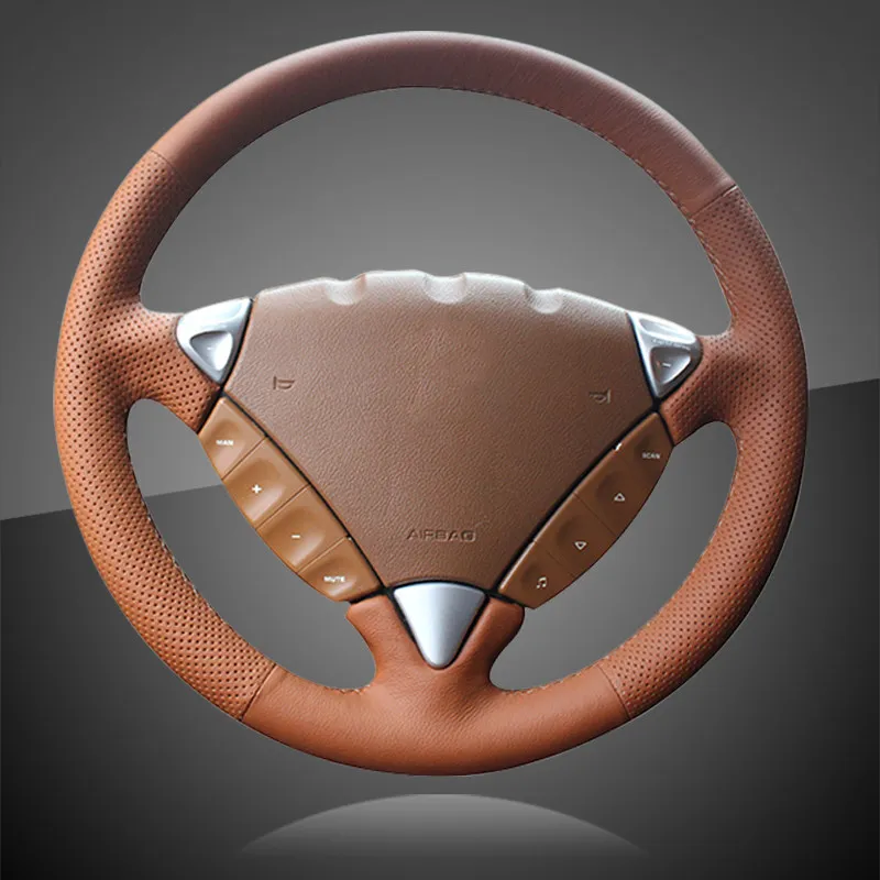 Ручной швейный чехол рулевого колеса автомобиля для Porsche Cayenne 2007-2010 Авто оплетка на руль крышка аксессуары для интерьера