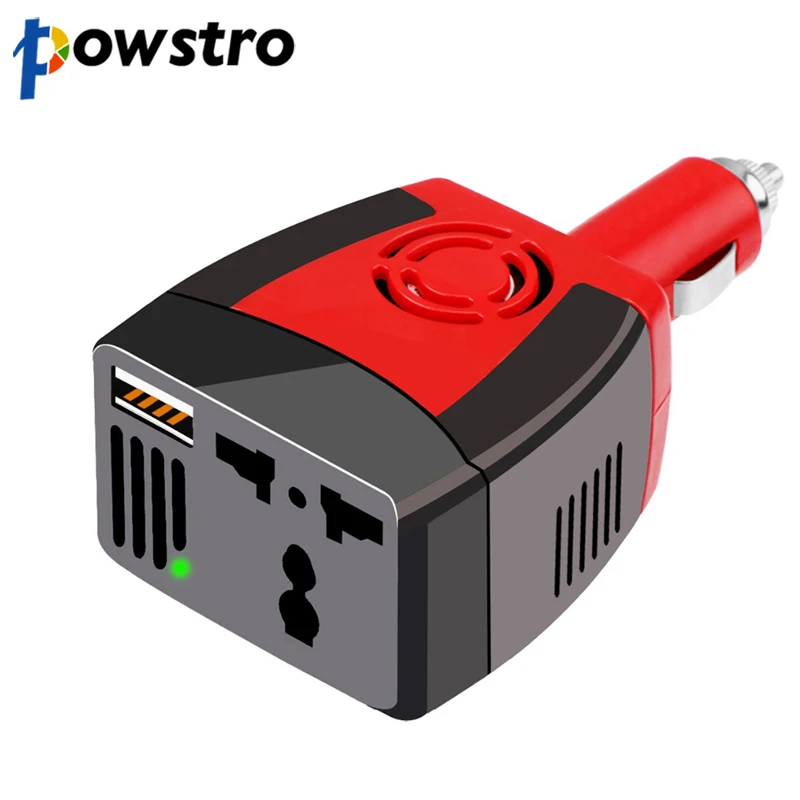 

Powstro 150W USB Car Charger Power Inverter Converter DC 12V to AC 220V Modified Sine Wave Power with USB 5V Output