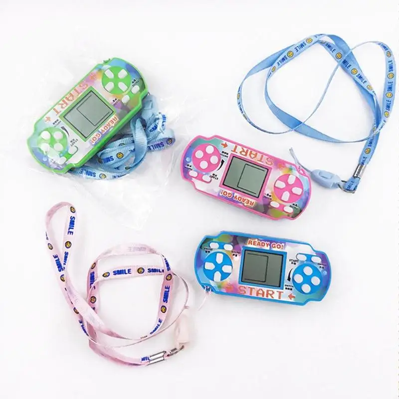 Portable Mini Tetris Game Console LCD Handheld Game Players Children Educational Toy Anti-stress Electronic Toy Random Color