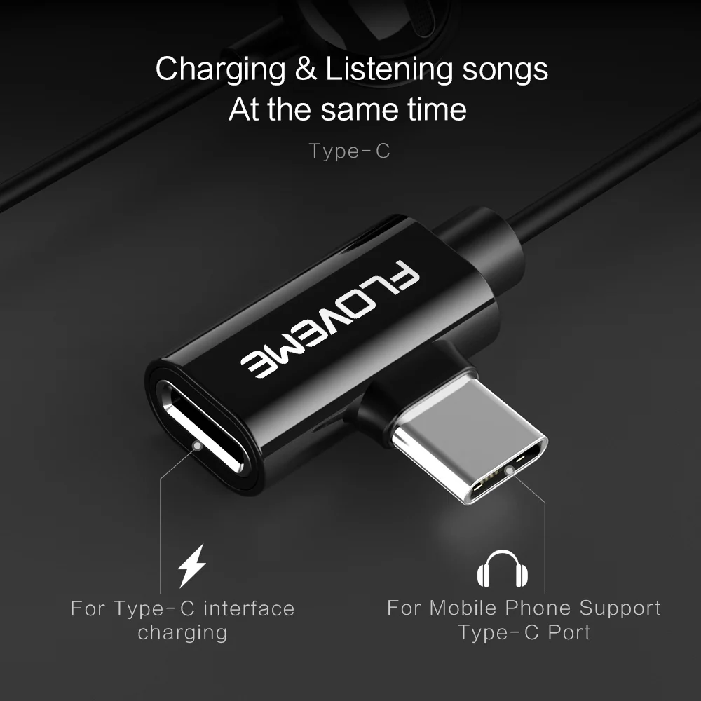 Floveme 2 в 1 с двумя портами гарнитура наушники для Samsung S10 S9 Xiaomi Mi 8 9 Mix 2s in Ear Наушники