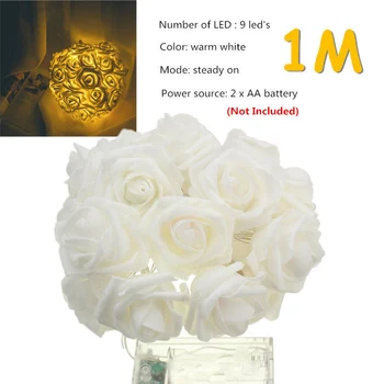 

1/3m LED Rose Light Cozy String Fairy Lights For Home Xmas Wedding Party Lamp US