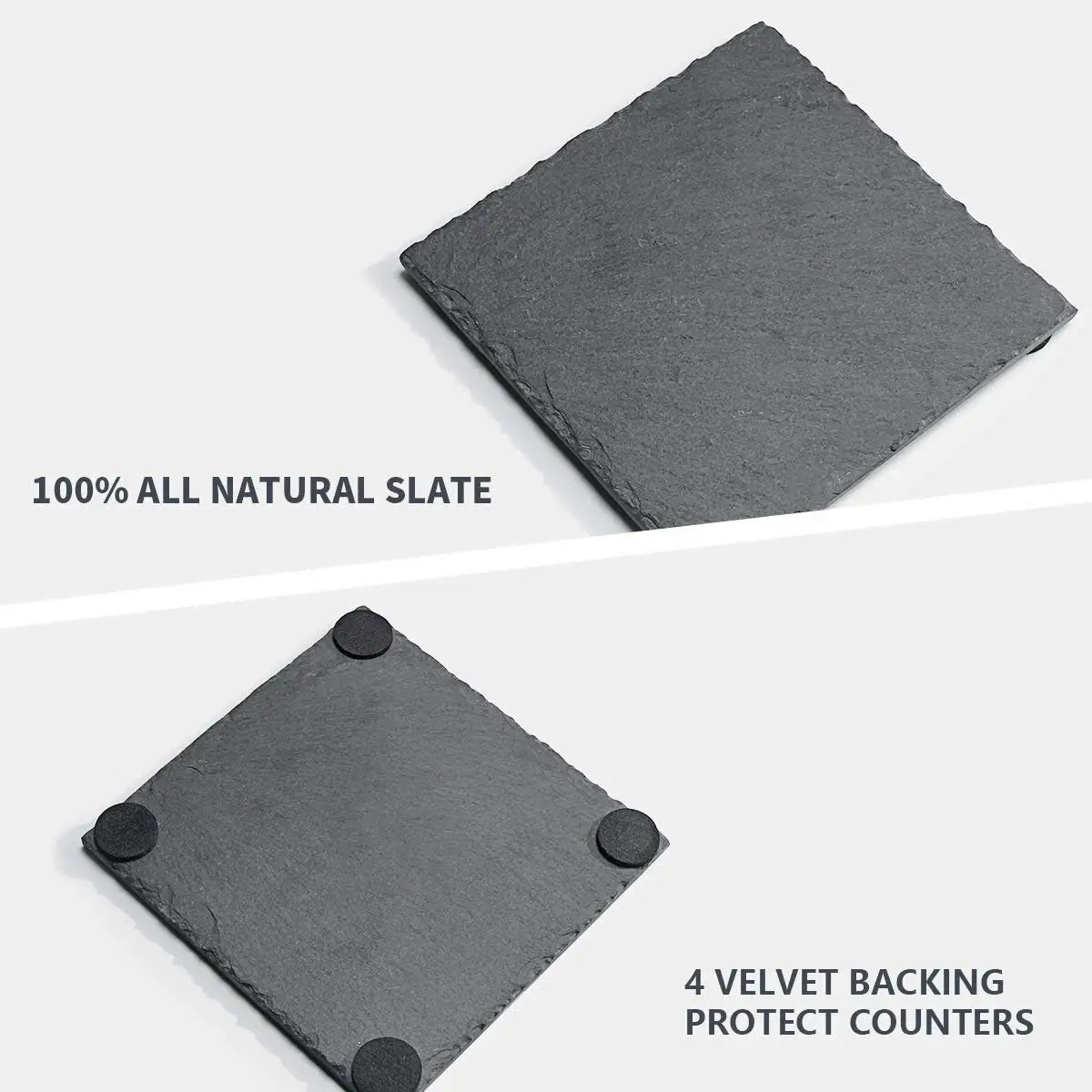 Подставки Slate с квадратными подставками (набор из 8 квадратные черные)|Столовые