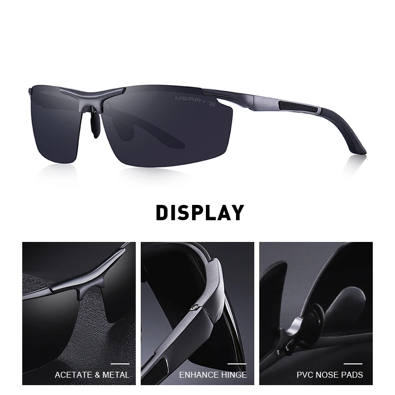 Beste MERRYS ONTWERP Mannen Klassieke Aluminium Zonnebril HD Gepolariseerde Zonnebril Voor Driving Outdoor Sport UV400 Bescherming S8530