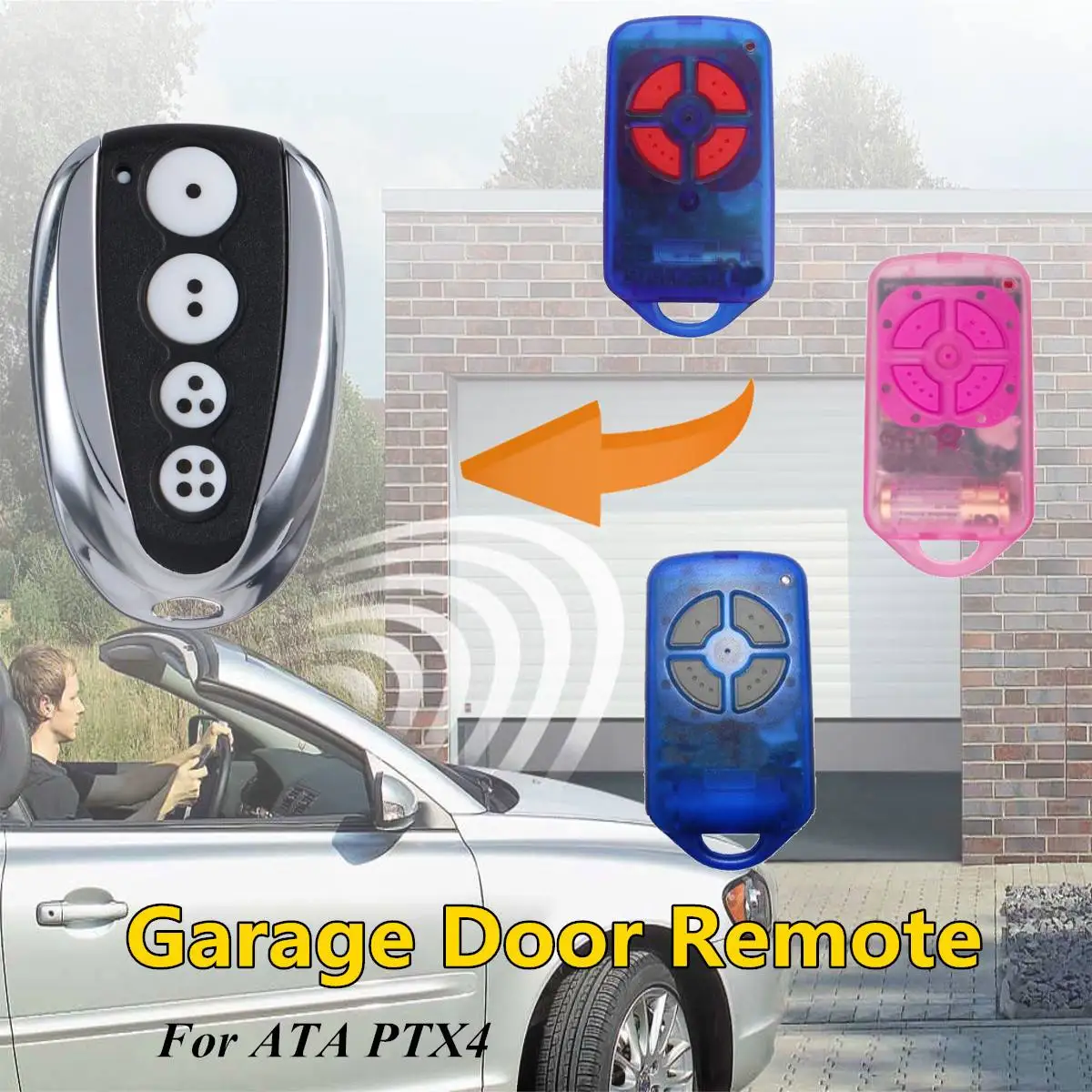 

4 Button 433 MHz Gate/Garage Door Remote Control Replacement Rolling Code For ATA PTX4