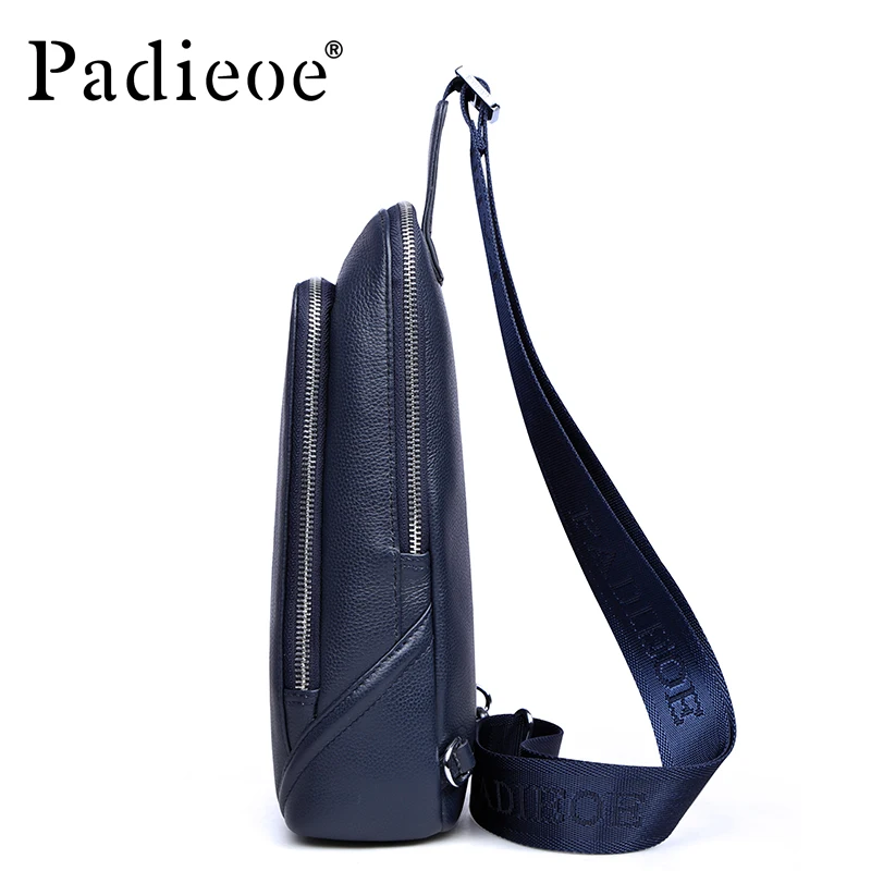 Padieoe men sling bag chest bag shoulder crossbody bags satchel genuine leather bag fashion Padieoe men sling bag chest bag shoulder crossbody bags satchel genuine leather bag fashion