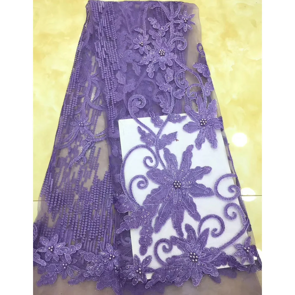 

High Quality Mesh Nigerian Lace Fabrics 2019 Tulle Embroidered African Lace Fabric Guipure French Net Lace Fabric For Wedding