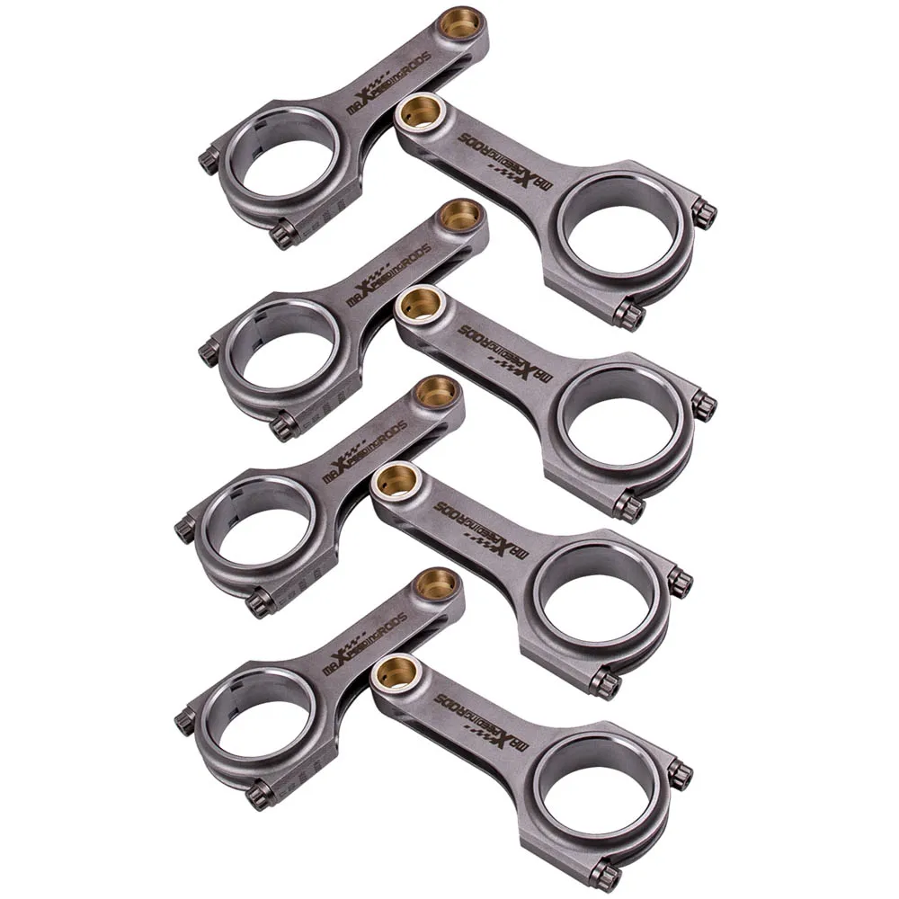 

H-Beam Connecting Rods Rod For BMW M60 M60B40 4.0L M62 4.4L Genuine 3/8" ARP 2000 bolts 800hp 143mm Floating Balanced Cranks Pin