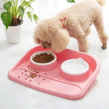 

LanLan Non Slip Food Water Feeding Double Bowl for Pet Dog Puppy Cats