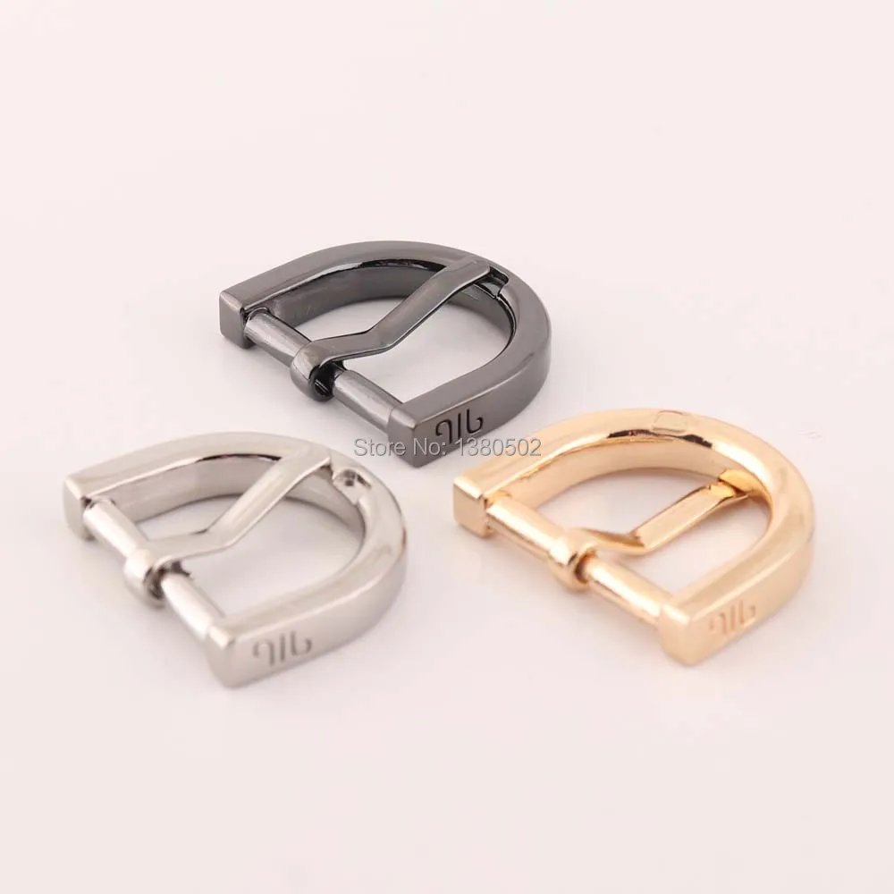 6pcs/lot D Shape Alloy Silver Black Gold Color Diy Belt Buckle Pin