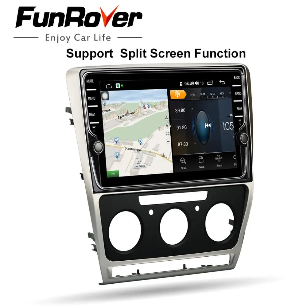 Perfect Funrover octa core android9.0 car dvd multimedia player For Skoda Octavia 2008-2013 A 5 A5 Yeti Fabia gps DSP 4G RAM 64G ROM LTE 3