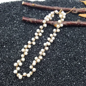 

Lii Ji Natural AA+ 4-5mm Nearround Freshwater Pearl 925 Sterling Silver Choker Necklace