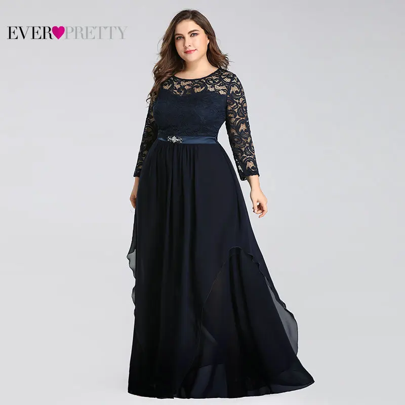 Online Plus Size Mutter der Braut Kleider Immer Ziemlich 7716 Elegante Lange Hülse Spitze A line Kristall Schärpen 2020 Abend Party kleider