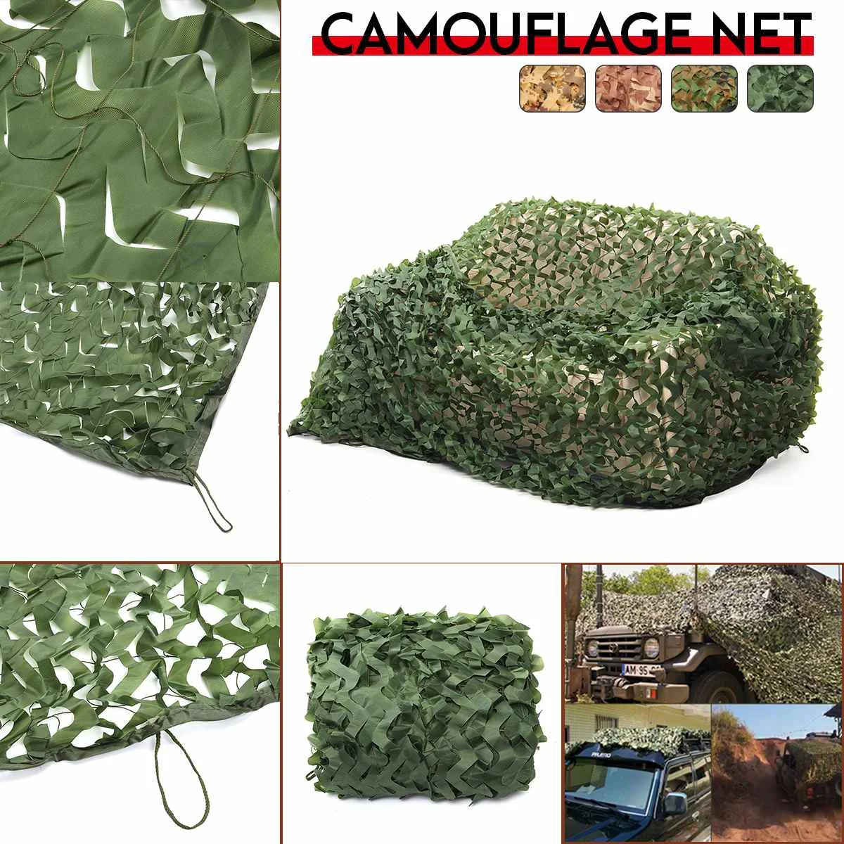 

150D 120g Polyester Oxford Fabric PET Fibre Camouflage Camo Net Netting Hunting Sun Shade Car Cover