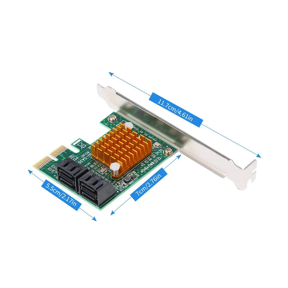 PCI E X2 в 4 порта SATA3 6 Гбит/с карта экспресс карточка SSD Tiering контроллер адаптер с