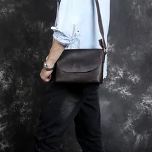 Мужская винтажная сумка-мессенджер crazy horse из натуральной кожи, сумка на плечо для iPad, толстая школьная сумка из коровьей кожи с магнитным клапаном