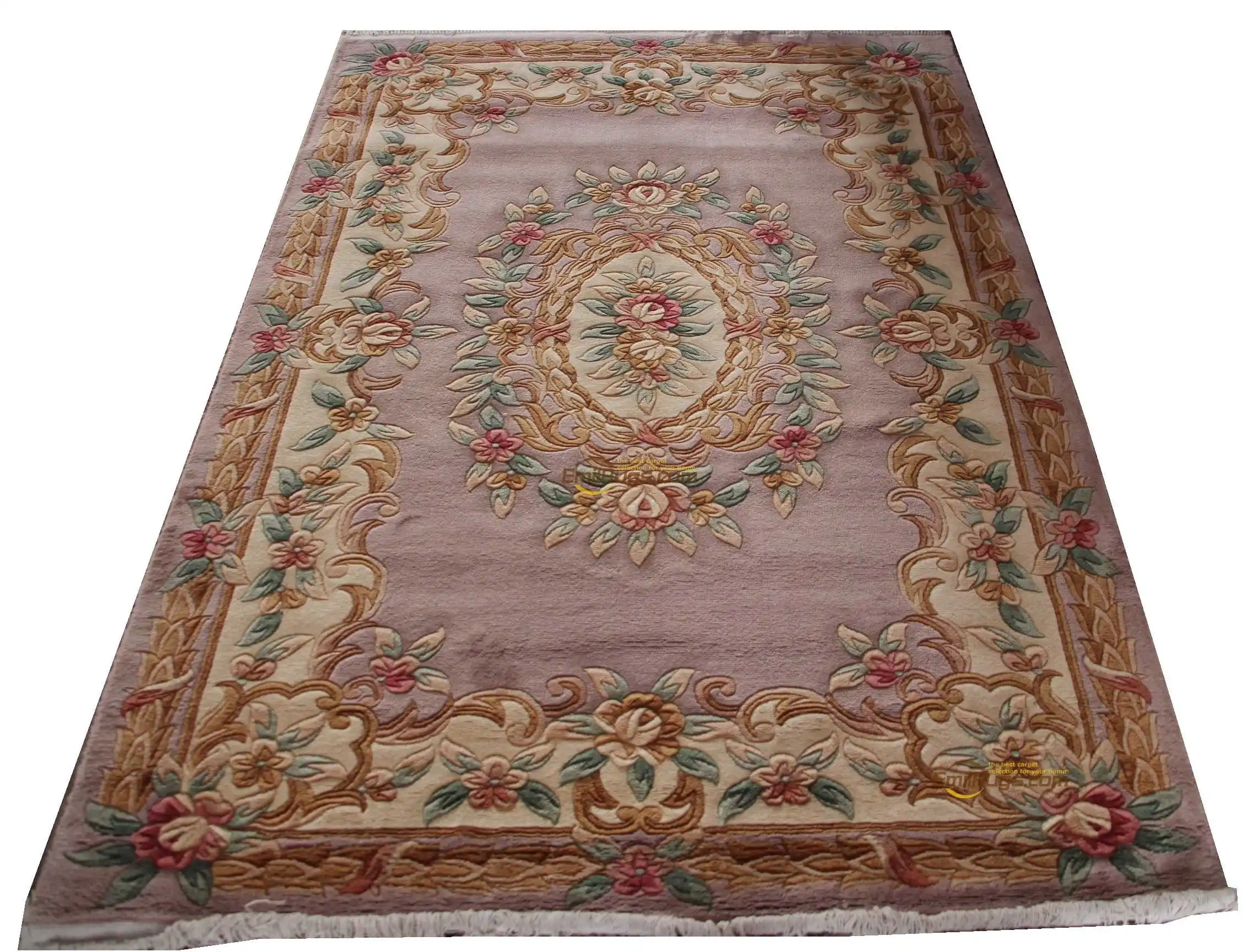 

Vintage Hand Made Savonnerie Pattern Wool Rug Carpet Handwoven Table Decor Square Rug Modernism Natural Sheep Wool