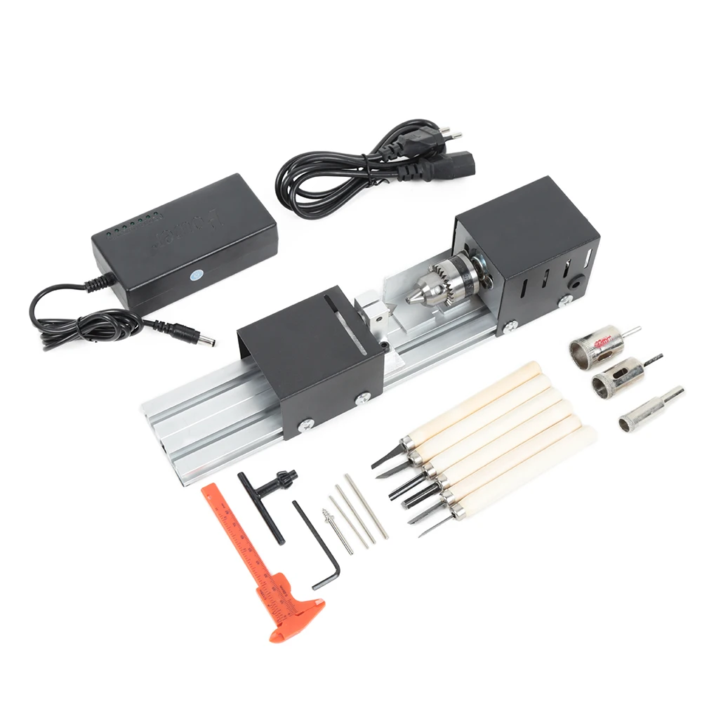 

100W Mini Lathe Beads Machine DIY Wood Working Grinding Polishing Drill Tool Home DIY Tool Woodworking Tools