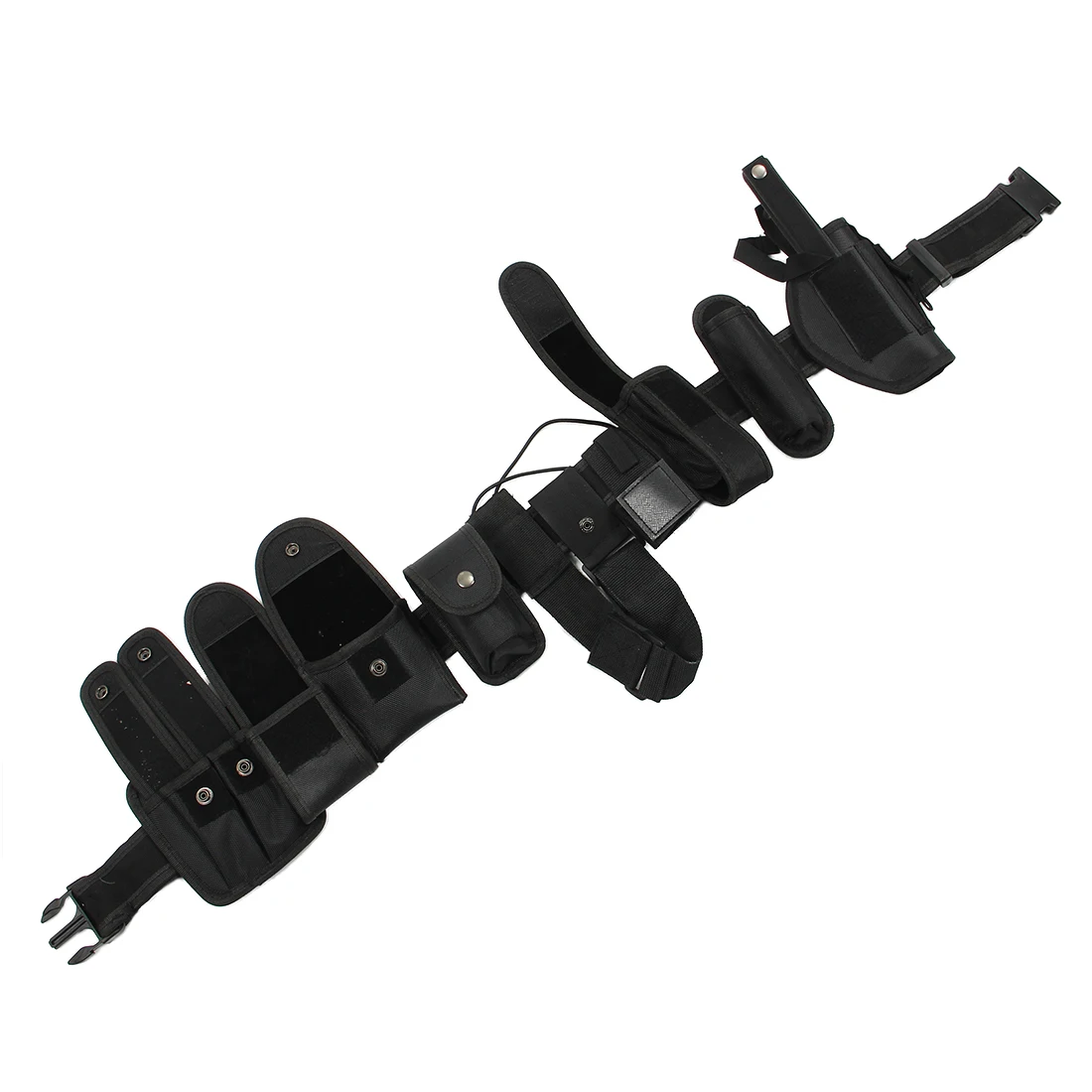 

Rifle Strap Police Security Guard Equipment Compulsory Utility Kit Belt with Bag System Holster Outdoor Training black