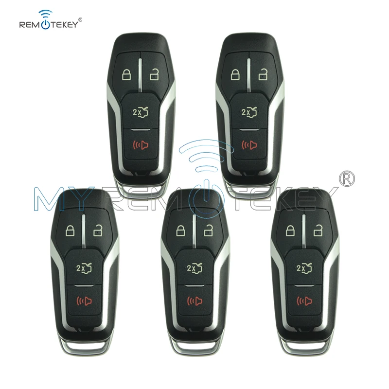 

Remtekey 5pcs M3N-A2C31243800 164-R8109 4 button for Ford Fusion Explorer Edge Escape Mustang replacement Smart key case shell