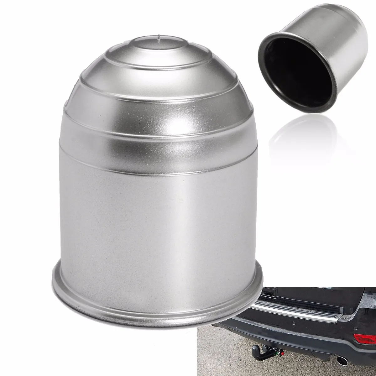 

50mm Chrome Plastic Flange Tow Bar Ball Cover Cap Car Towing Hitch Towball Protect