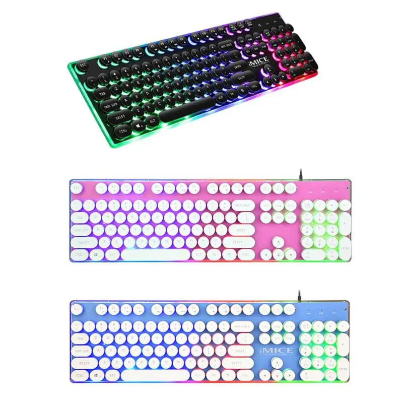 

IMICE AK-700 Retro Punk Gaming Mechanical Keyboard Wired Backlit LED Gamer Desktop Key Panel