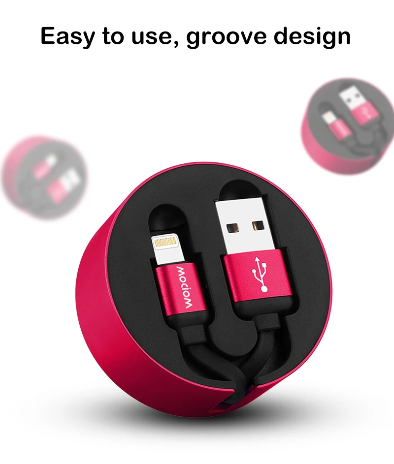 

WOPOW 2 In 1 Dual Retractable USB 2.1A For Phone XS MAX X Interface Data Cable Charger For iPhone 8 7 6 6s Plus USB Cable Cord