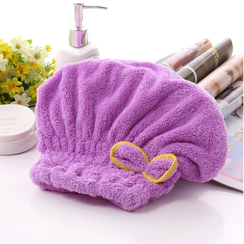

1 Piece Coral Velvet Super Absorbent Hair Drying Cap Women Magic Quick Dry Hair Drying Towel Bathroom Accessories