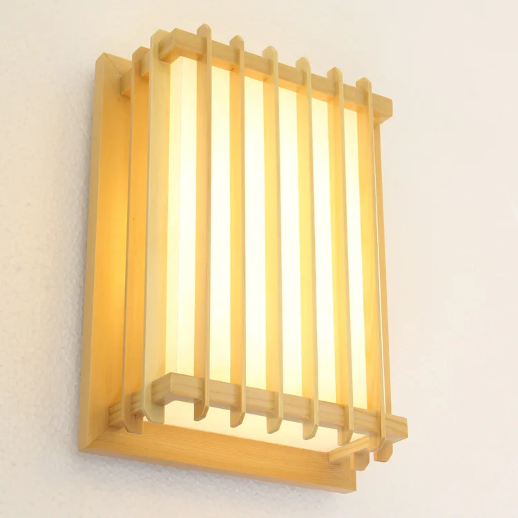 

Japanese Style Delicate Crafts Wooden Frame Tatami Led Wall Lamp Luminarias Para Sala