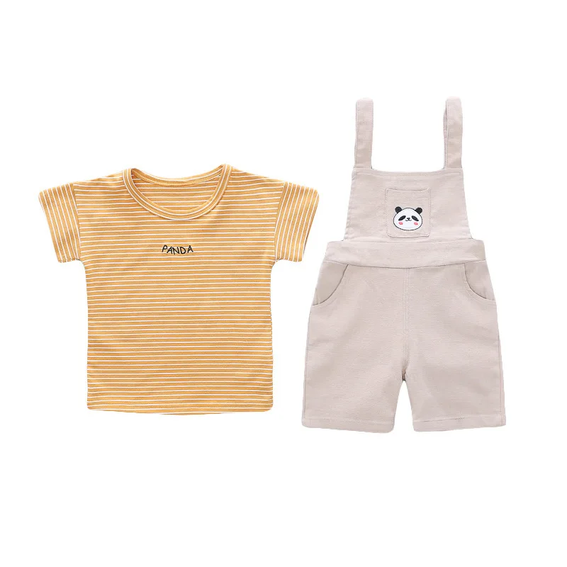 

Summer Children Baby Boys Girls Clothes Panda T-Shirt Strap Shorts 2pcs/Sets Toddler Fashion Casual Wear Kids Cotton Tracksuits