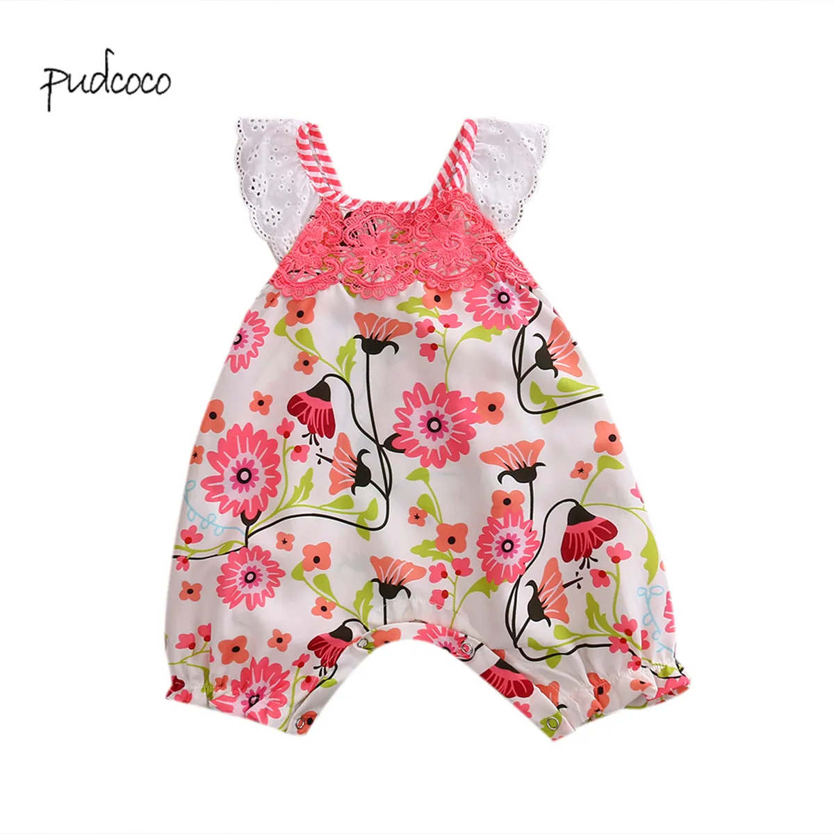 Новый бренд Pudcoco комбинезон для новорожденных девочек с цветочным рисунком боди