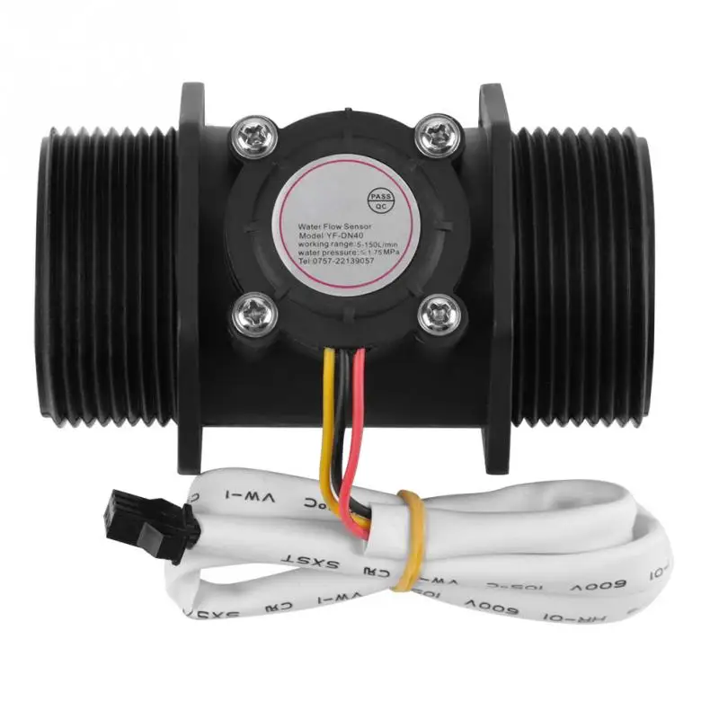 

DN40 G1.5" Flowmeter Water Flow Hall Sensor 5-150L/min Switch Meter for Water Heater