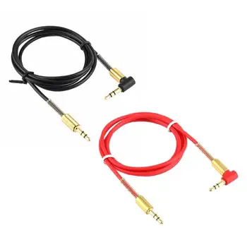 

3.5mm Jack Stereo 1m/3.3ft Audio Cable Male to Male 90 Degree Right Angle Aux Cable Wire Cord with Spring Protective Cover Cable