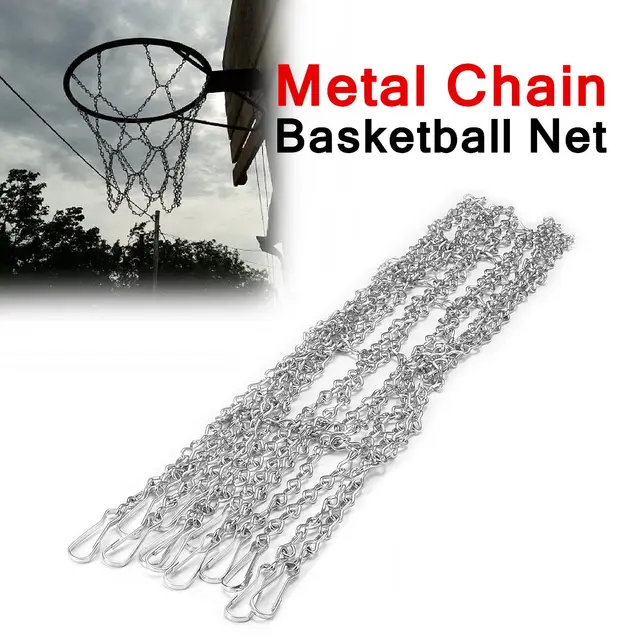 Basketball Chain Net Metal Zinc Steel 12 Loops Silver Rust Proof Design
