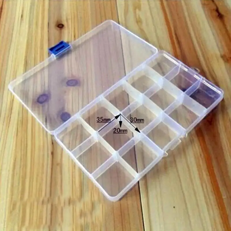 

15 Slots Transparent Plastic Fishing Lure Box Multicfuntional Hengelsport Detachable Fishing Storage Tackle Box