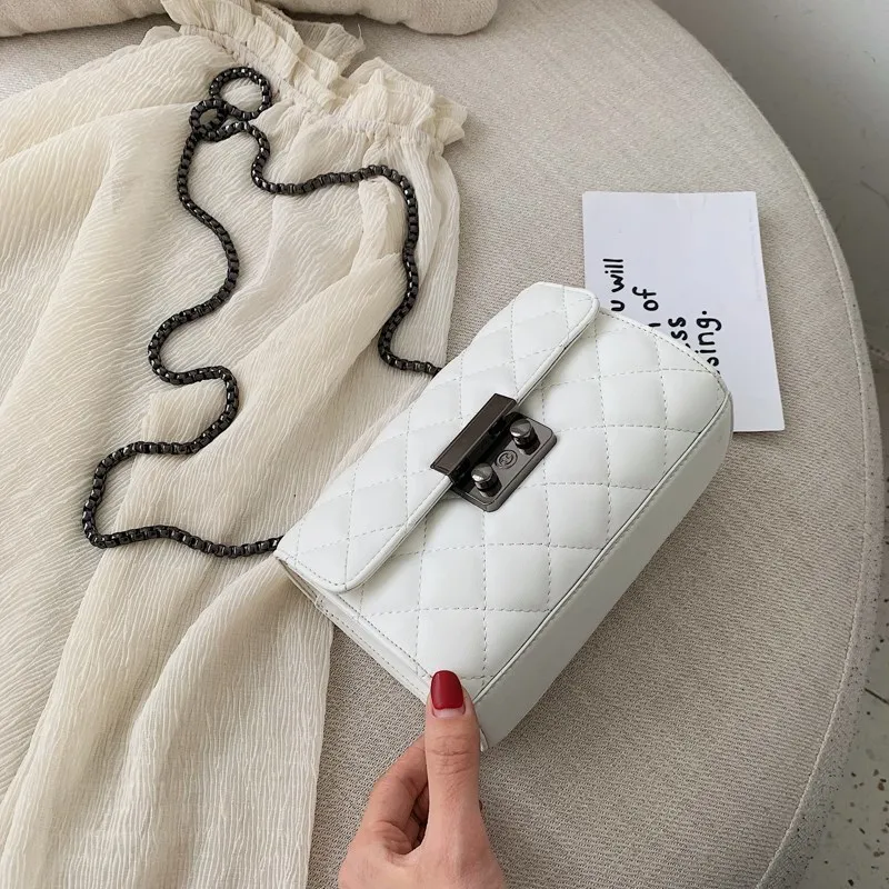 

Summer Woman PU Leather Shoulder Bag Linger Chain Lock Bolsa Feminina Luxury Handbags Women Crossbody For Designer Bolsos Mujer
