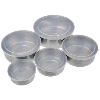 

5pcs/lot Stainless Steel Mixing Bowls Ingredients Standby Bowl Food Container DIY Cake Bread Salad Mixer Tools 5 Bowl + 5 Lid