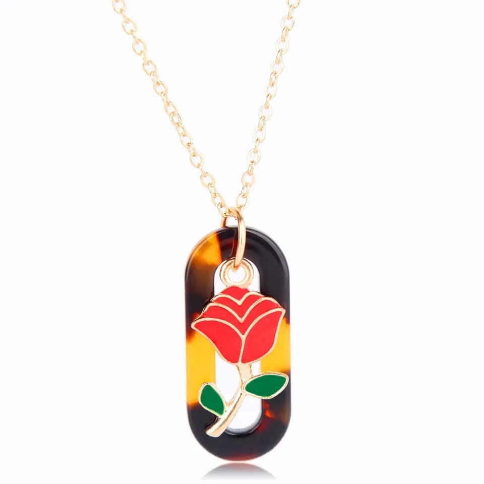 

YANGQI 2019 Cute Romantic Serious Pendant Necklace Hallow Design Flowers Plants Trendy Jewelry Female Party Necklace Sales