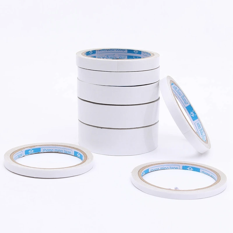 

1 Roll/10m Powerful Double Faced Durable Adhesive Tape paper Double Sided Tape For Mounting Fixing Pad Sticky 6mm-30mm