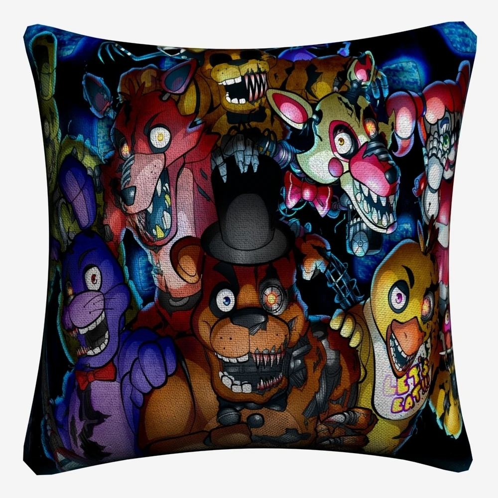 Чехол для подушки Five Nights At Freddys из хлопка и льна 45x45 см, декоративный чехол для подушки на диван, домашний декор, наволочки Almofada