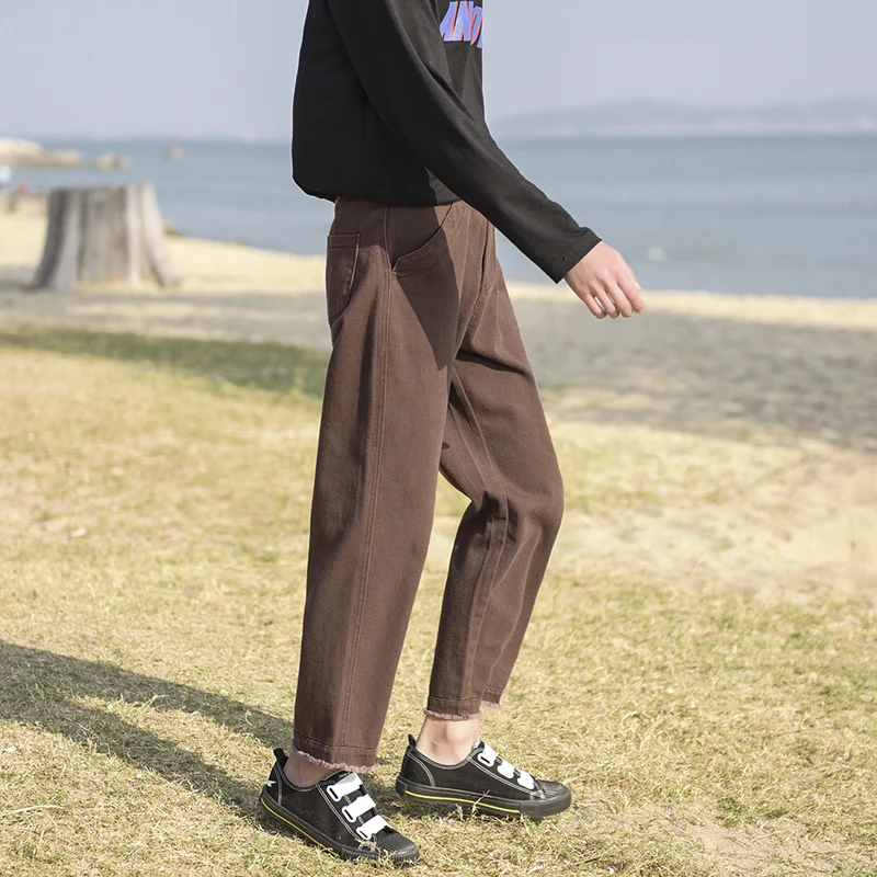 Men's Casual Pants 019 Spring New Youth Popular Solid Color Trend Loose Casual Pants Youth Wild Harem Pants Youth Men's Clothing
