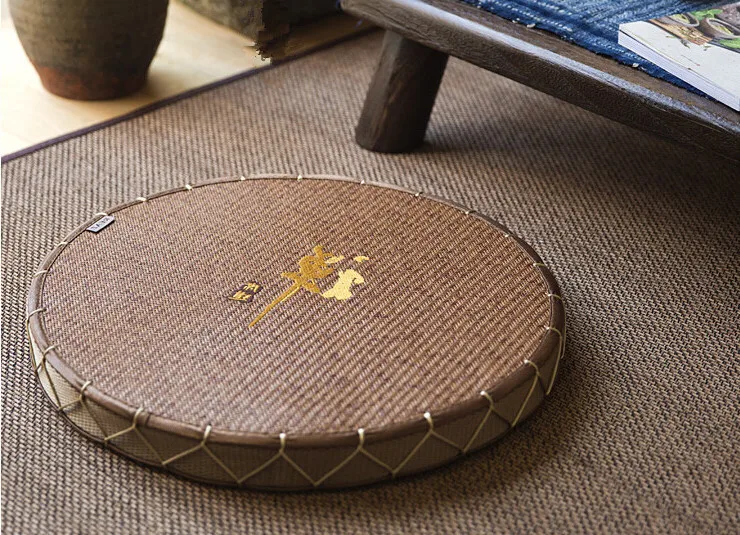 

(2pcs/lot) Floor Seating Chair Cushion Zabuton Zafu Round 45cm Meditation Seat Japanese Tatami Mat Zafu Zabuton Cushion Straw