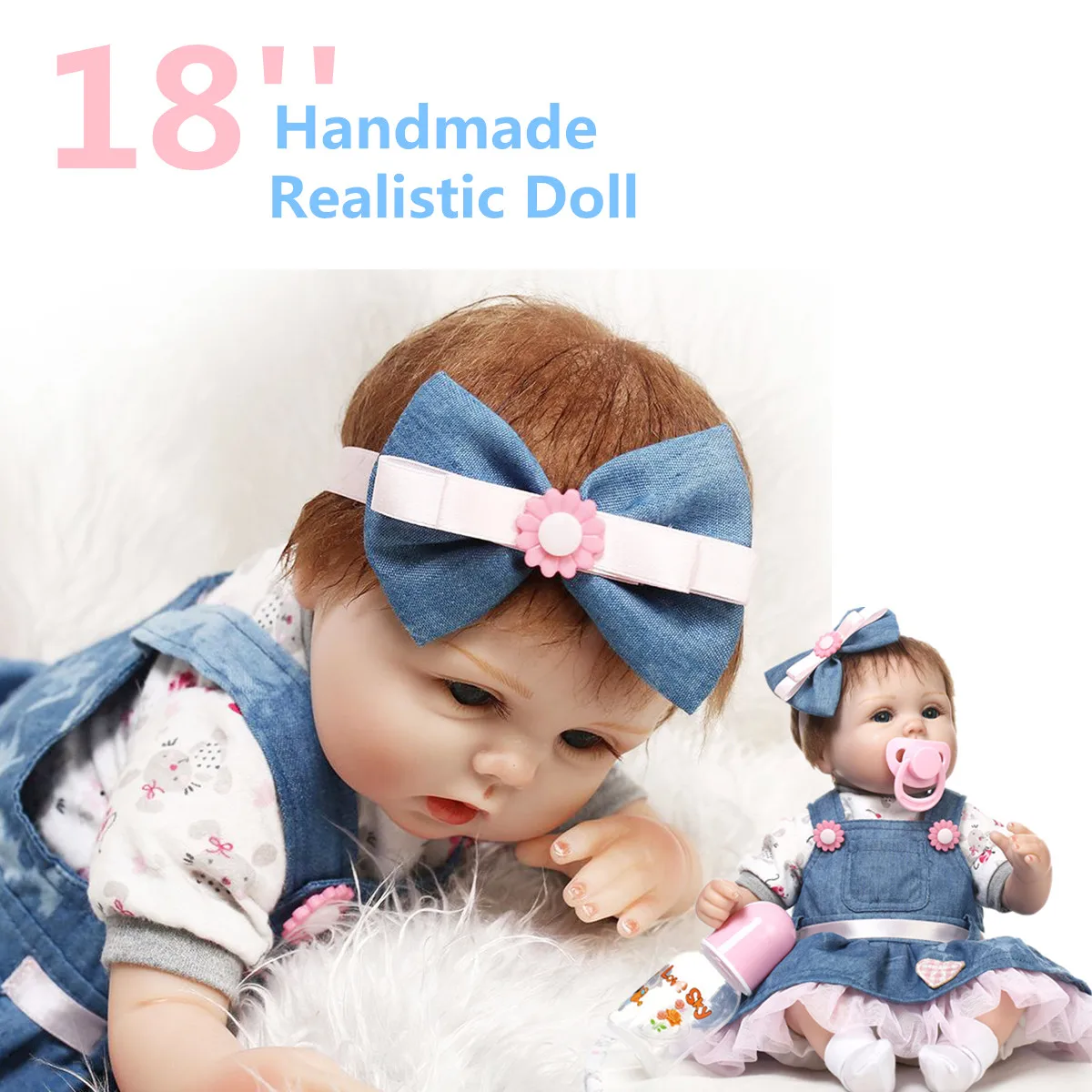 

LBLA 18 Inches 42cm Fashion Doll Reborn Doll Kids Toy Boneca Reborn Dolls Silicone Christmas Girls Educational Toys Brinquedos