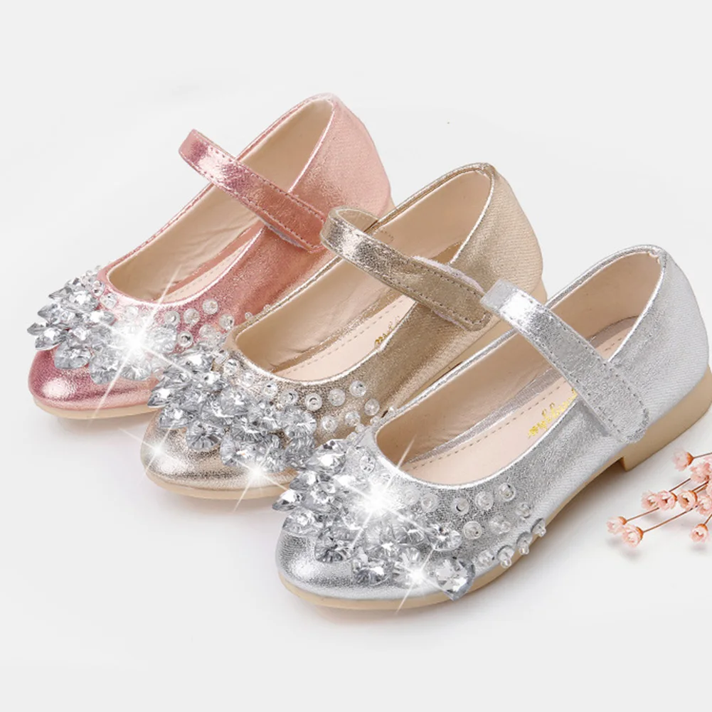 Girls Ballet Flats Baby Dance Party Girls Shoes Rhinestone Children ...