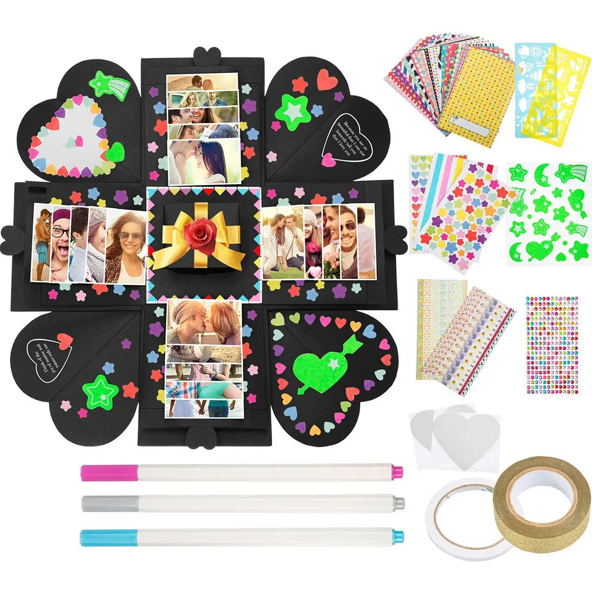 DIY Love Explosion Box Ideas Suprise Подарочная коробка для свадьбы День рождения Взрывная
