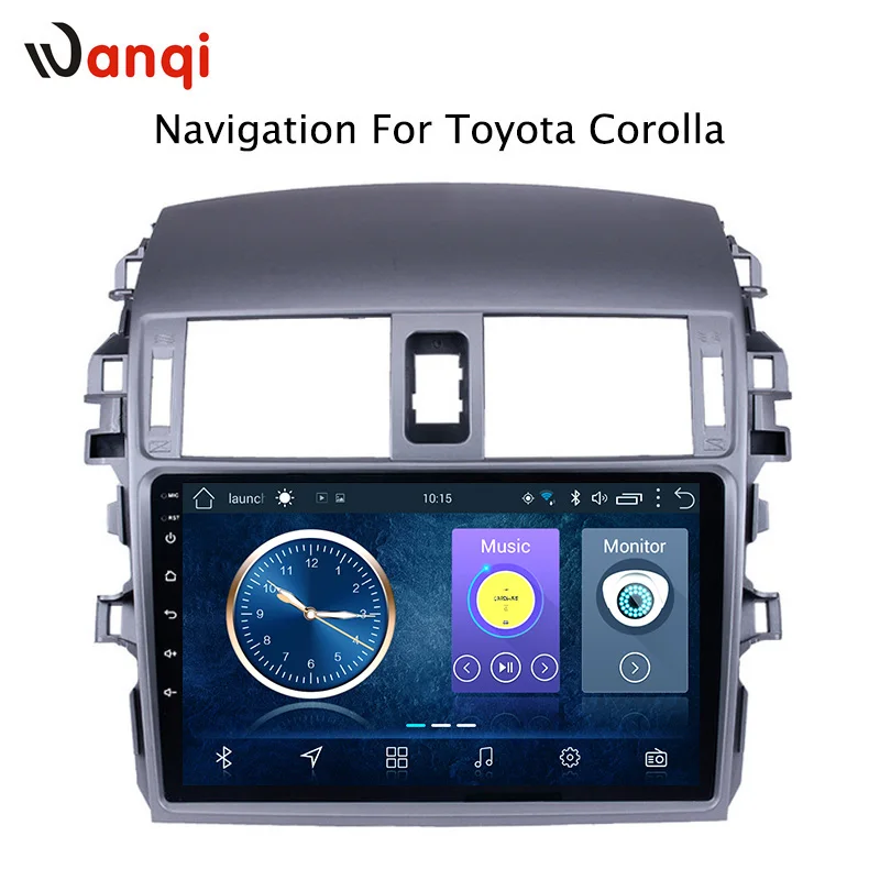 cheap 9 inch factory android 8.1 car dvd player For Toyota Corolla 2007 2013 with audio radio multimedia gps navigation system