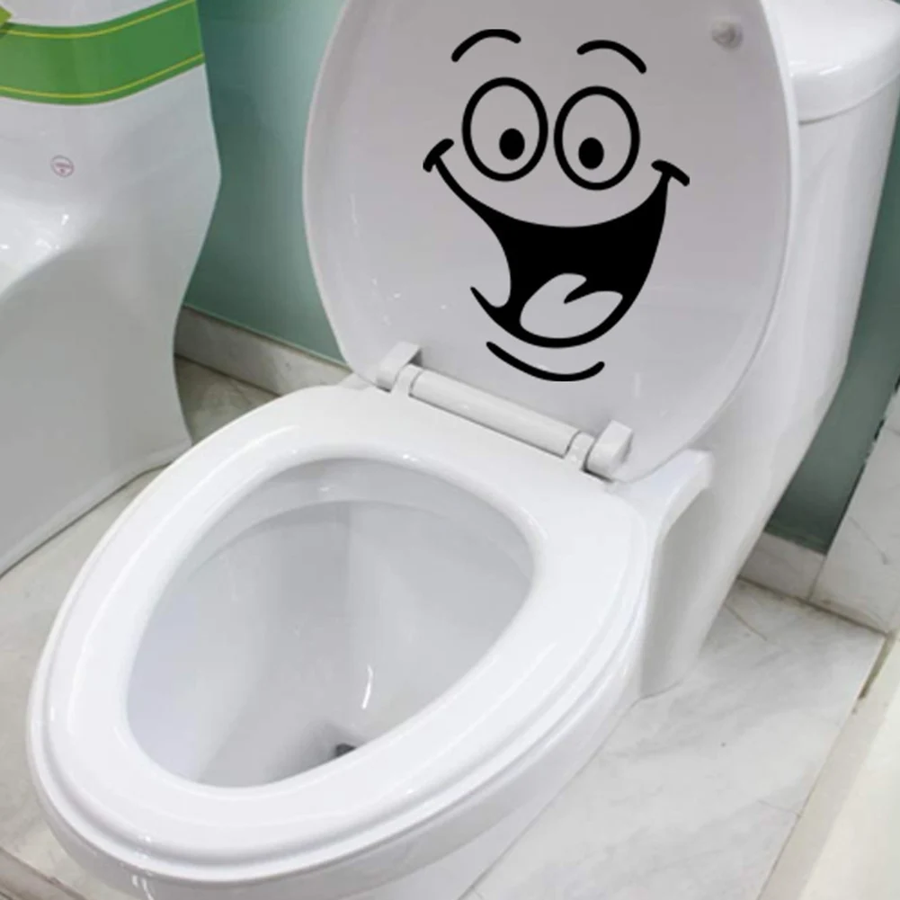 Милый смайлик улыбка смешная Ванная комната Водонепроницаемый украшение для ванной комнаты домашний декор наклейка на стену съемный Туалет Наклейка