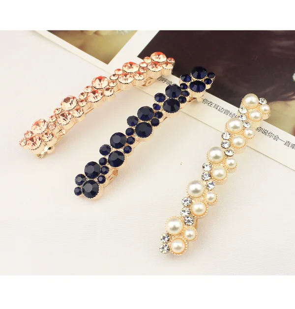 

Pearl Rhinestone Hairpin Hair Accessories Bangs Clip Spring Word Hairpin