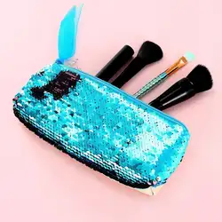Fish Tai/женские косметички с блестками, сумка для макияжа, клатч, сумка на молнии, большая сумка для путешествий для девочек, чехол для