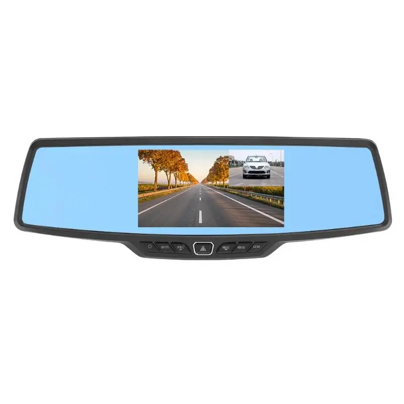 

H703 5-Inch Car Rearview Mirror DVR Camera Novatek 96655 Dual Lens Dash Cam